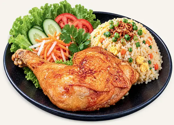 10B. Cơm rang Đùi gà chiên giòn